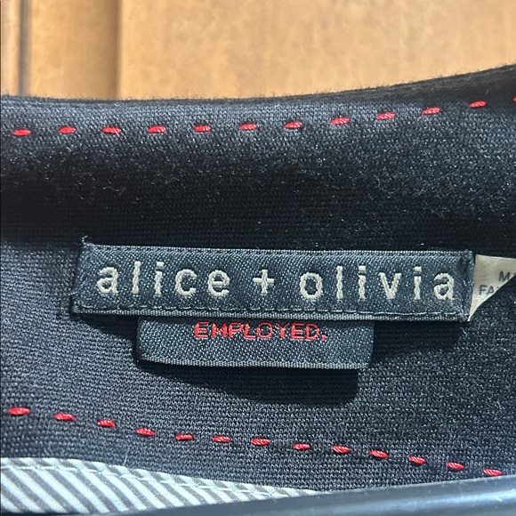 Alice + Olivia Black Long Sleeve Peplum Dress - Picture 2 of 4